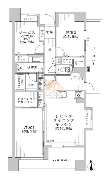 コスモ高輪シティフォルム904間取図