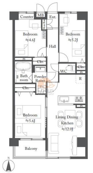 グランデール三ノ輪205間取図