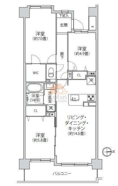 クリオレジダンス東京E-239間取図