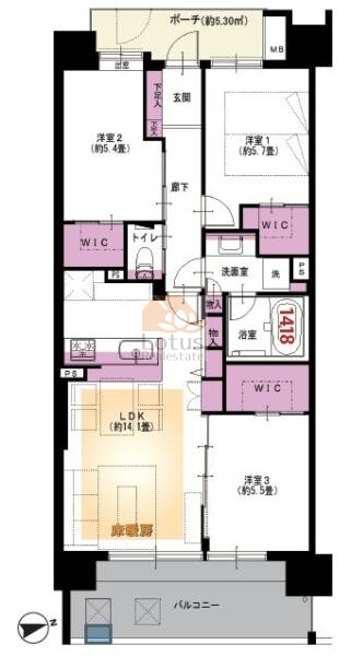 コスモグランプレイス514間取図