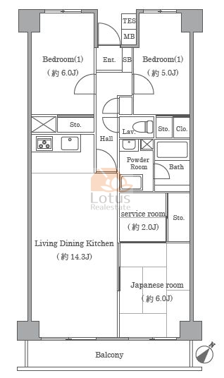 西葛西ビューハイツ322間取図