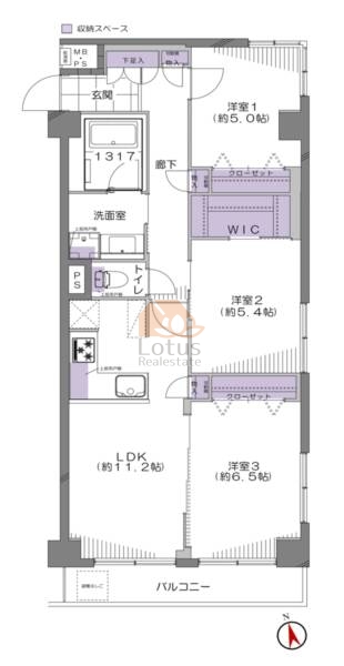 ストークマンション梅島407間取図