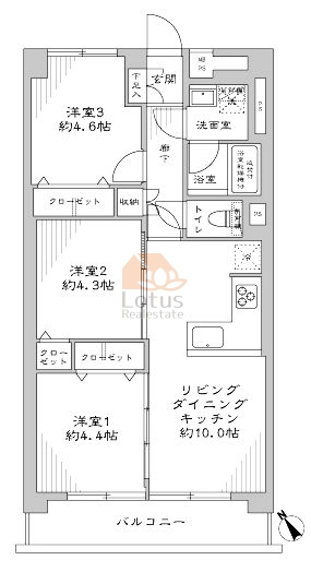 東建中村橋マンション302間取図