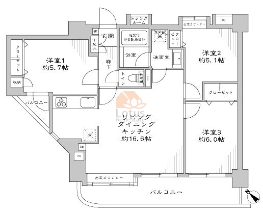ダイアパレス一之江リバーウインズ501間取図