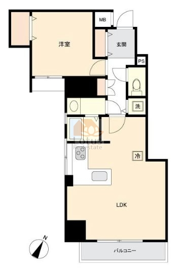 西日暮里フラワーマンション5階間取図