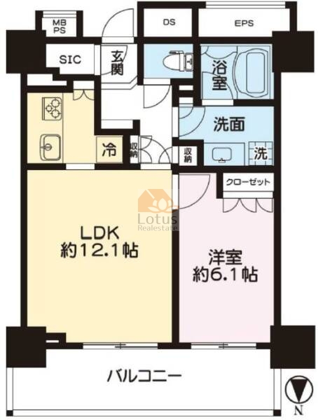 ライオンズ四谷タワーゲート20階間取図