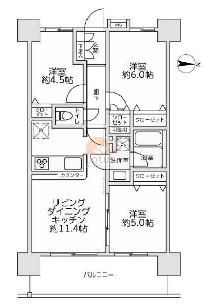 グランウィッシュ浅草イースト602間取図