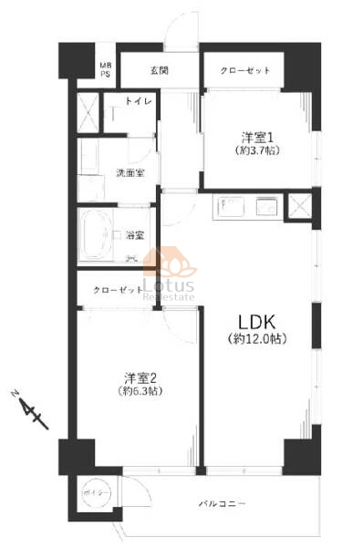 梅島ハイツ601間取図