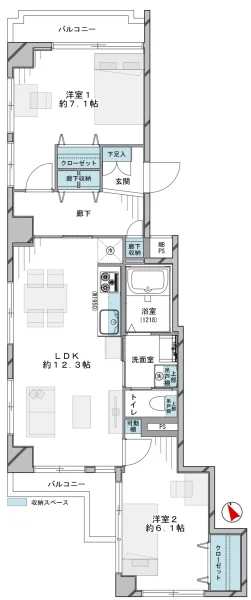 ハイツ深川801間取図