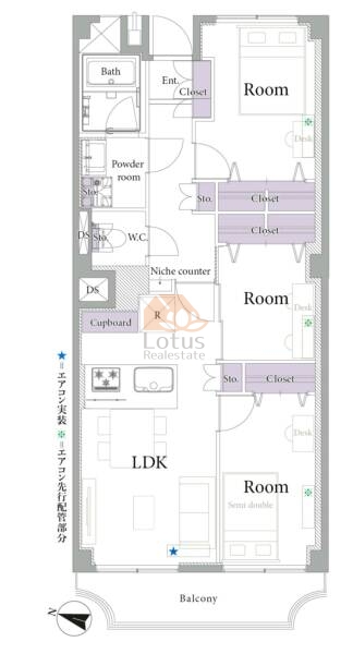 南台ヒルズ803間取図