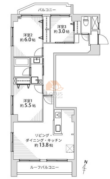 亀有センチュリーマンション603間取図