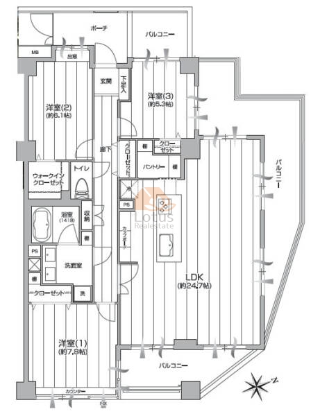 ディオレ西新宿1502間取図