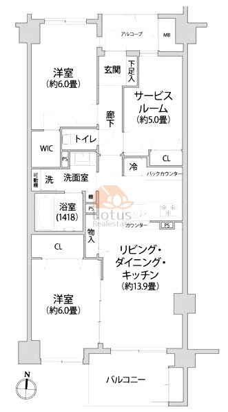 コスモ立石リバーステージ502間取図