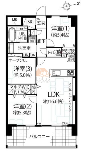 ライオンズ三ノ輪フェアマークス402間取図