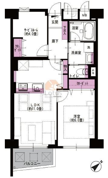 曳舟東ビューハイツ703間取図