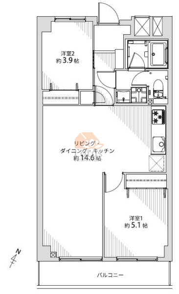 南赤羽グリーンハイツ1102間取図