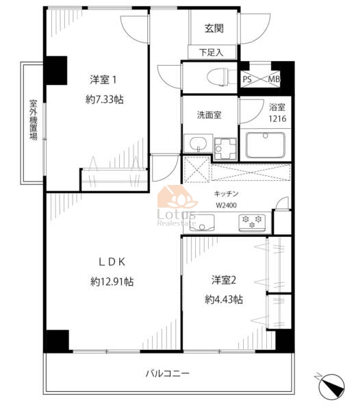 ライオンズマンション両国千歳804間取図