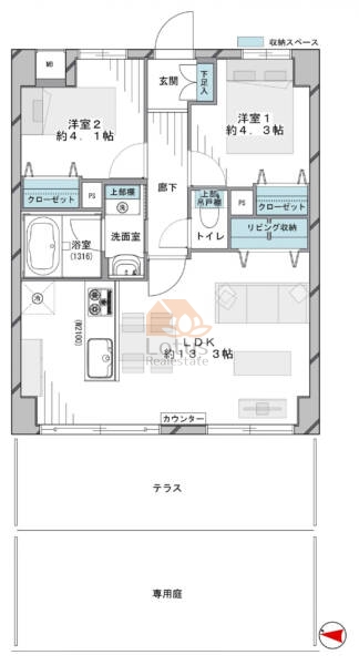 レクセル水元公園第２102間取図