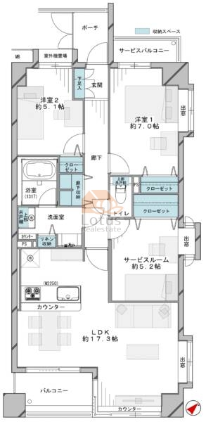 葛西パークサイドアベニュー205間取図