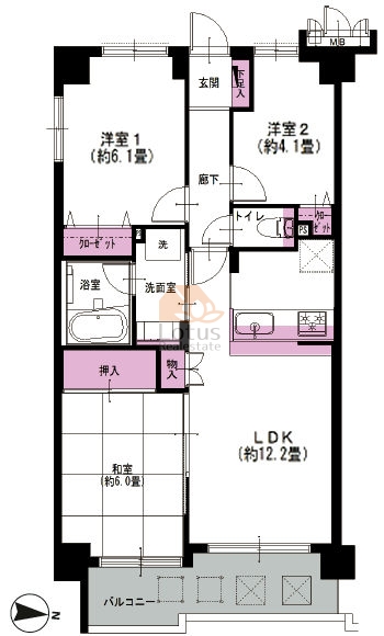 藤和シティホームズ西新井408間取図