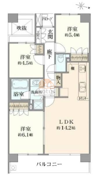 西小岩パークホームズ4階間取図