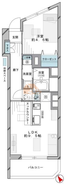 学芸大ダイヤモンドマンション404間取図