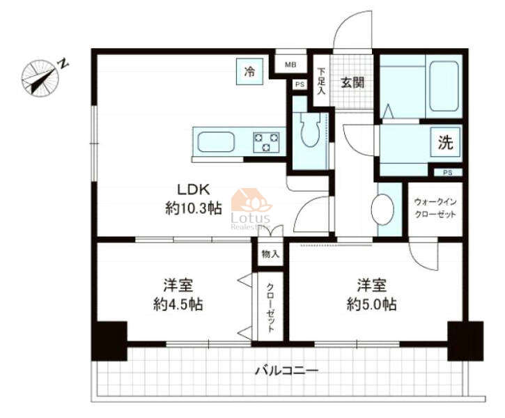 リバーサイドタワー蔵前100間取図