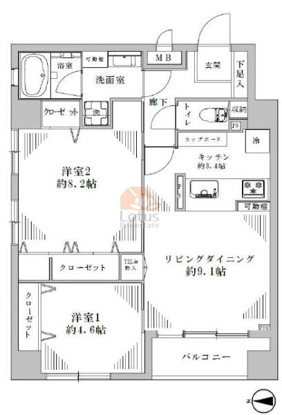 ディアコート元浅草7階間取図