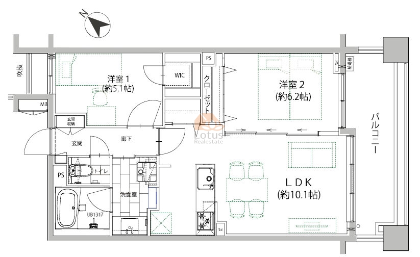 神宮外苑ハウス202間取図