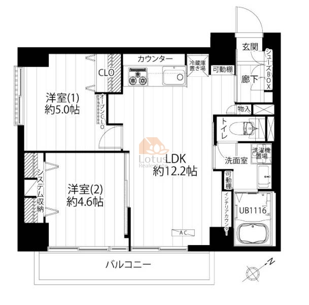 ルーブルかな杉1003間取図