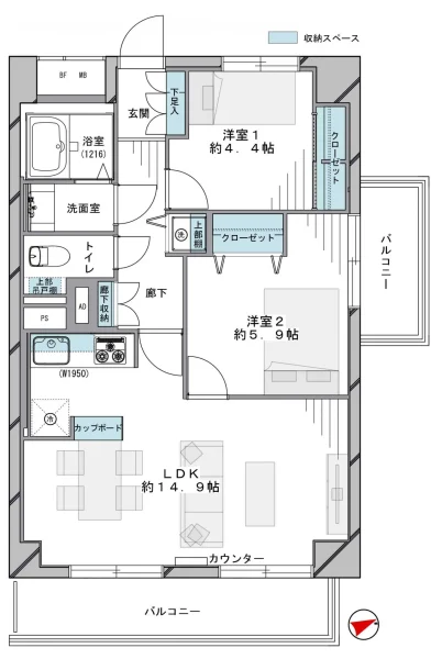 ニューパークハイツ701間取図