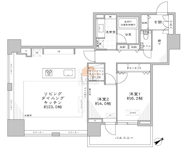 ザパークタワー東京サウス407間取図