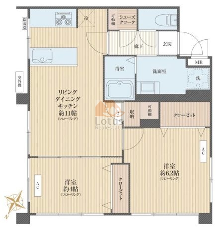 初台マンション2階間取図