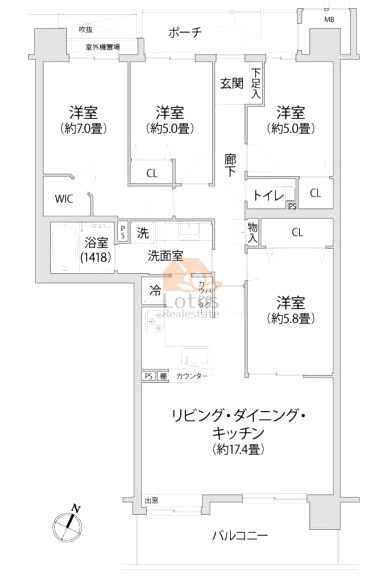 アルファスシティ大島719間取図