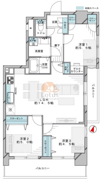 シンハイム第2東十条401間取図