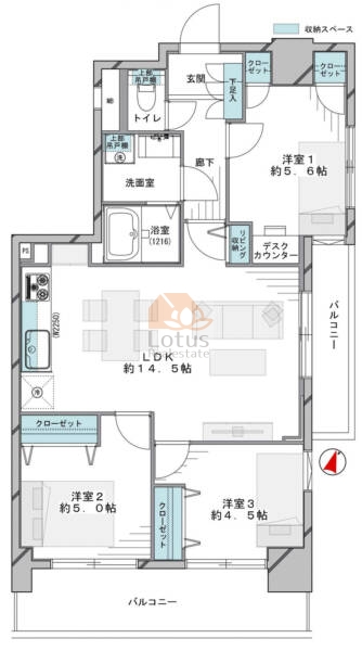 シンハイム第２東十条401間取図