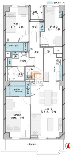 ボナハイツ中川1405間取図