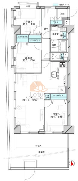 エンゼルハイム鹿浜第１０104間取図