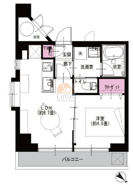 巣鴨陽光ハイツ813間取図