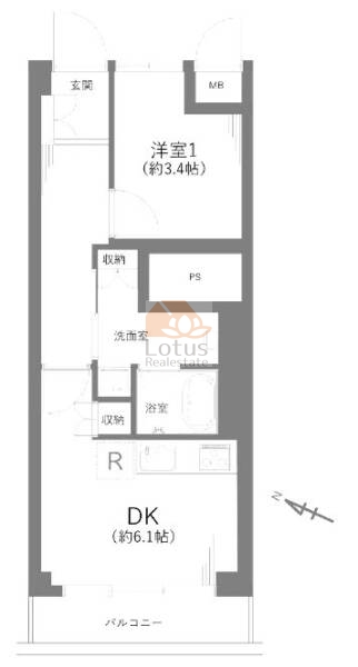 新大橋永谷マンション1004間取図