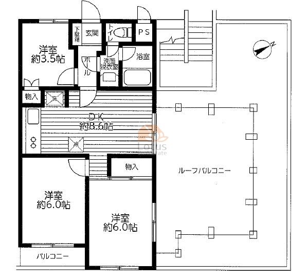 ロイヤルプラザ高砂408間取図