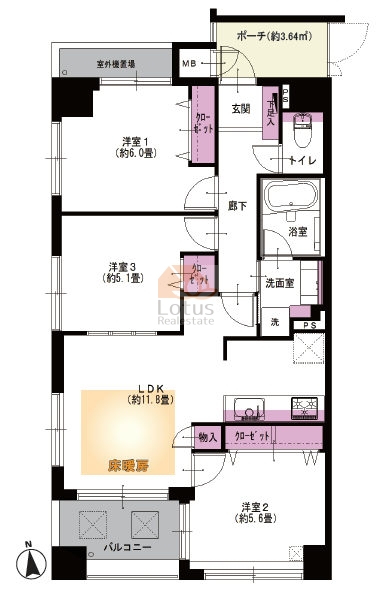 ユニーブル荻窪404間取図