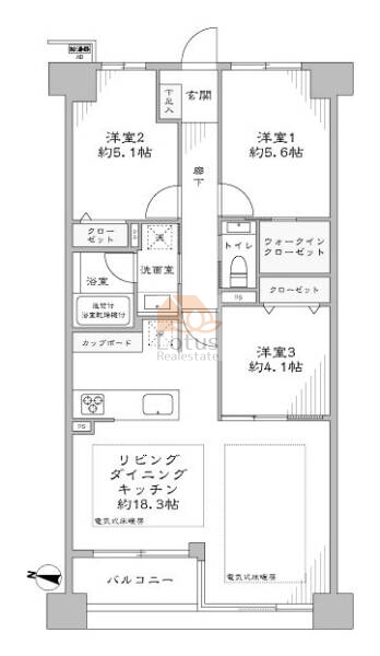 アクス御殿山1404間取図