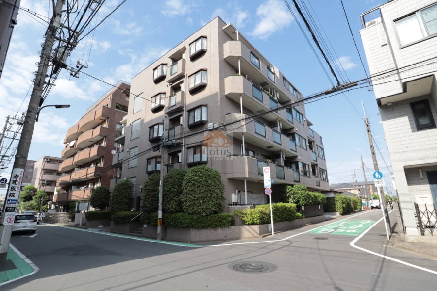 チュリス武蔵関外観1｜チュリス武蔵関は、東京都練馬区にある5階建ての鉄筋コンクリート造のマンションです。1