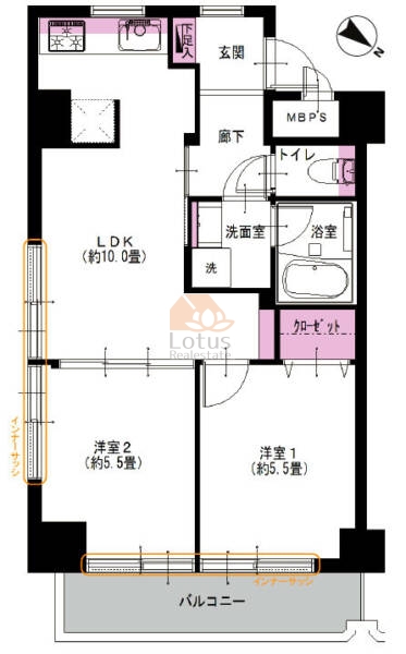 ライオンズマンション北新宿704間取図