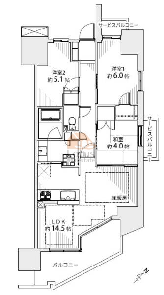 ルフォン町屋ブランシエラ1104間取図