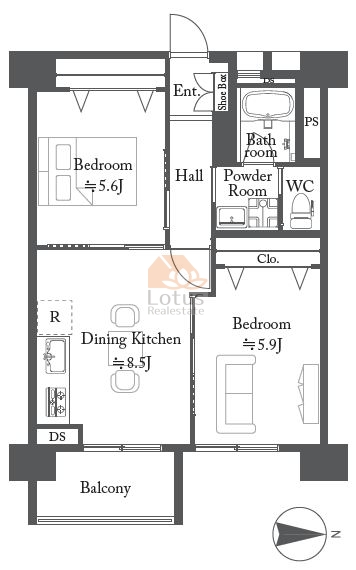 業平橋住宅620間取図