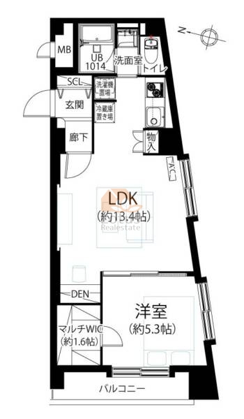 リッシェル幡ヶ谷608間取図