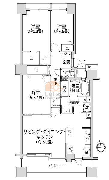 西葛西ガーデンハウス802間取図