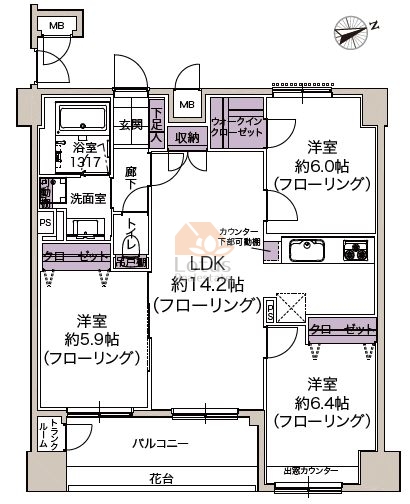 ダイアパレスグランデージ東向島503間取図